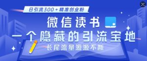 微信读书，一个隐藏的引流宝地，不为人知的小众打法，日引流300+精准创业粉，长尾流量源源不断-网创星球