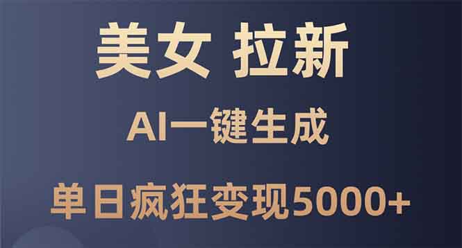 美女暴力拉新，通过AI一键生成，单日疯狂变现5000+，纯小白一学就会！-网创星球