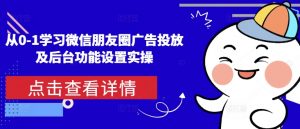 从0-1学习微信朋友圈广告投放及后台功能设置实操-网创星球