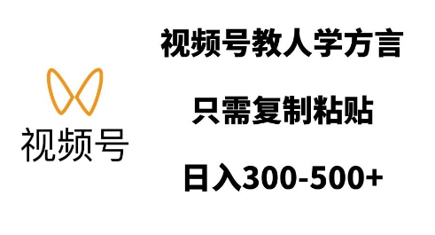 视频号教人学方言，只需复制粘贴，日入多张-网创星球