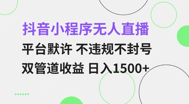 抖音小程序无人直播 平台默许 不违规不封号 双管道收益 日入多张 小白也能轻松操作【仅揭秘】-网创星球