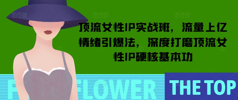 顶流女性IP实战班，流量上亿情绪引爆法，深度打磨顶流女性IP硬核基本功-网创星球