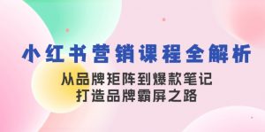 小红书营销课程全解析，从品牌矩阵到爆款笔记，打造品牌霸屏之路-网创星球