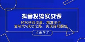 抖音投流实战课，轻松获取流量，精准出价，复制大V成功之路，实现变现翻倍-网创星球