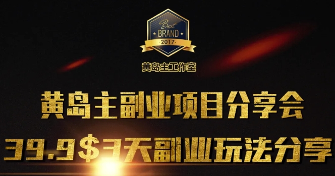 黄岛主副业分享会1期：3天3个副业玩法，速度上车-网创星球