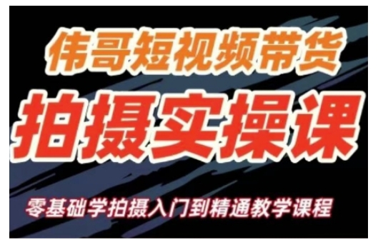 短视频带货拍摄实操课，零基础学拍摄入门到精通教学-网创星球