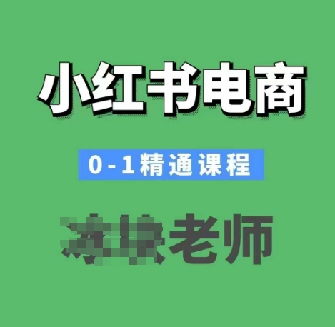 小红书电商0-1精通课程，小红书开店必学课程-网创星球