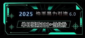 2025年快手6.0保姆级教程震撼来袭，单日狂吸300+精准创业粉-网创星球