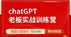 ChatGPT老板实战训练营,用GPT带飞,一人顶一个团队-网创星球
