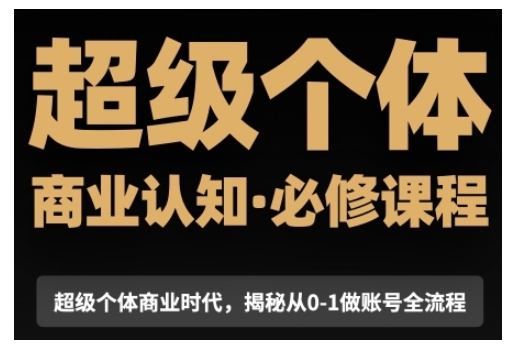 超级个体商业认知觉醒视频课，商业认知·必修课程揭秘从0-1账号全流程-网创星球