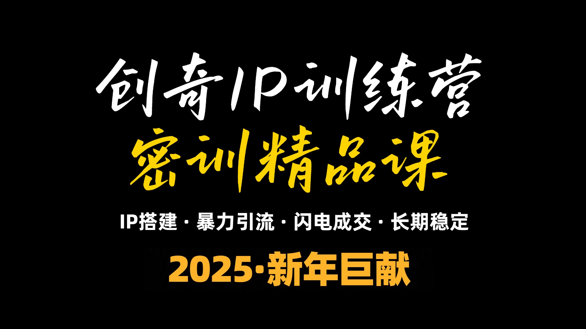 2025年“知识付费IP训练营”小白避坑年赚百万，暴力引流，闪电成交-网创星球