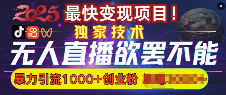 欲罢不能的无人直播引流，超暴力日引流1000+高质量精准创业粉-网创星球