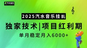 2025汽水音乐挂JI，独家技术，项目红利期，稳定月入5k【揭秘】-网创星球