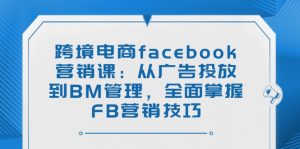跨境电商facebook营销课：从广告投放到BM管理，全面掌握FB营销技巧-网创星球