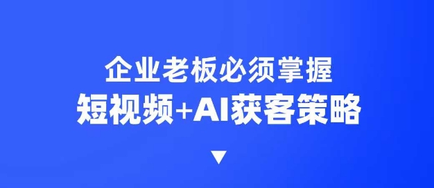 企业短视频AI获客霸屏流量课,6步短视频+AI突围法,3大霸屏抢客策略-网创星球