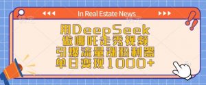 用DeepSeek做哪吒走秀视频，引爆流量涨粉利器，单日变现1k-网创星球