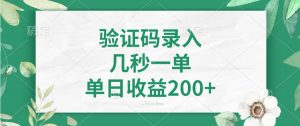 验证码录入，几秒一单，单日收益200+-网创星球