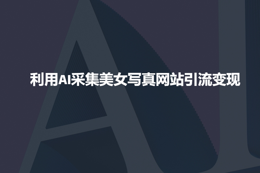 利用AI采集美女写真网站引流变现，引流嘎嘎的-网创星球
