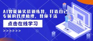 AI智能体实战训练营，打造自己专属的代理助理，替你干活-网创星球