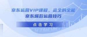 京东运营VIP课程，最全的全能京东爆款运营技巧-网创星球