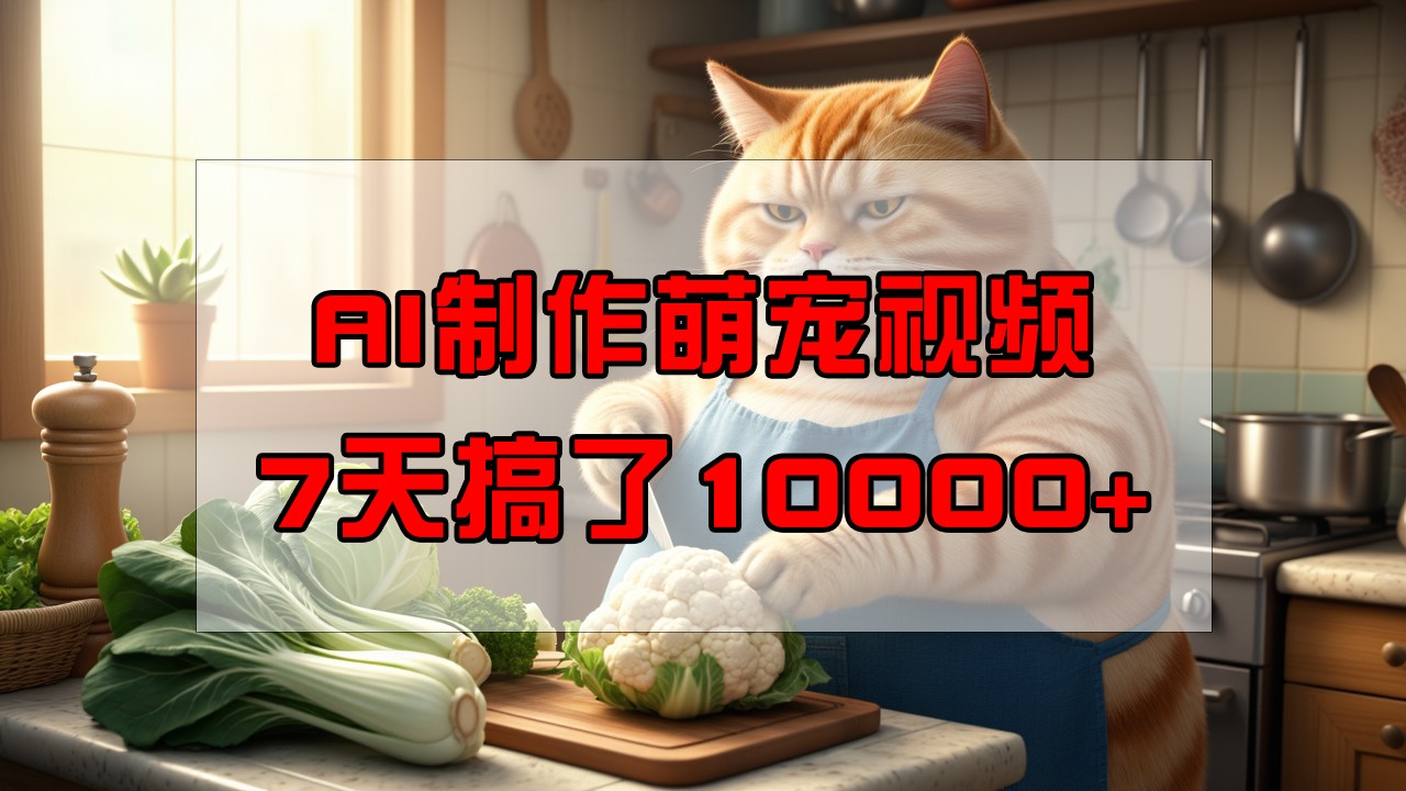 靠AI制作萌宠视频，7天搞了1万+，操作简单门槛低，有手机就行-网创星球
