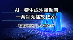 AI一键生成沙雕动画一条视频播放15Wt轻轻松松月入30000+-网创星球