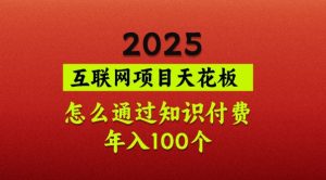 2025项目天花板，普通怎么通过知识付费翻身，年入百个【揭秘】-网创星球