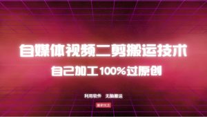 详细教你自媒体视频二剪搬运技术，自己加工100%过原创，无脑搬运-网创星球