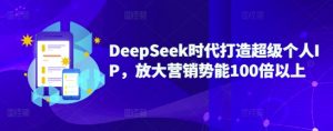 DeepSeek时代打造超级个人IP，放大营销势能100倍以上-网创星球