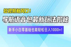 短视频新风口！导航语音包最新玩法揭秘，新手小白零基础也能轻松日入10...-网创星球