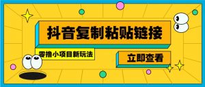 零撸小项目，新玩法，抖音复制链接0.07一条，20秒一条，无限制。-网创星球