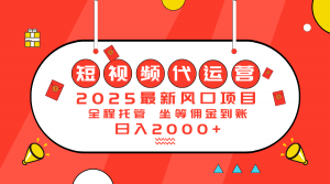 2025最新风口项目：短视频代运营日入2000＋-网创星球