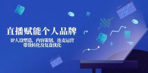 直播赋能个人品牌：IP人设塑造、内容策划、连麦运营、带货转化及复盘优化-网创星球