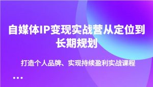 自媒体IP变现实战营从定位到长期规划，打造个人品牌、实现持续盈利实战课程-网创星球
