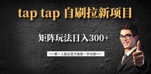 taptap拉新自刷项目,一个新用户14元,矩阵玩法日入300+-网创星球