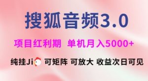 搜狐音频挂ji3.0.可矩阵可放大，独家技术，稳定月入5000+【揭秘】-网创星球