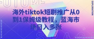 海外tiktok短剧推广从0到1保姆级教程，蓝海市场日入多张-网创星球