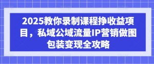 2025教你录制课程挣收益项目，私域公域流量IP营销做图包装变现全攻略-网创星球