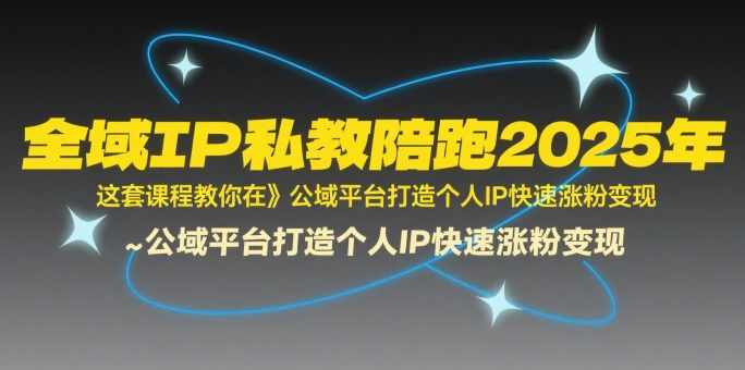 全域IP私教陪跑2025年，这套课程教你在​公域平台打造个人IP快速涨粉变现-网创星球