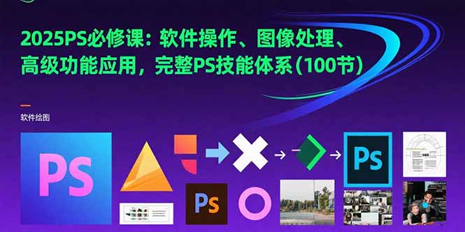 2025PS必修课：软件操作、图像处理、高级功能应用，完整PS技能体系(100节-网创星球