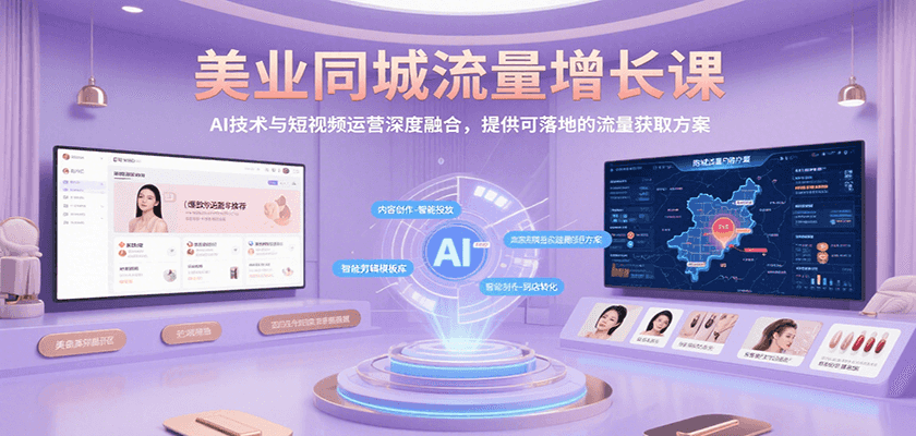 美业同城流量增长课，AI技术与短视频运营深度融合，提供可落地的流量获取方案-网创星球