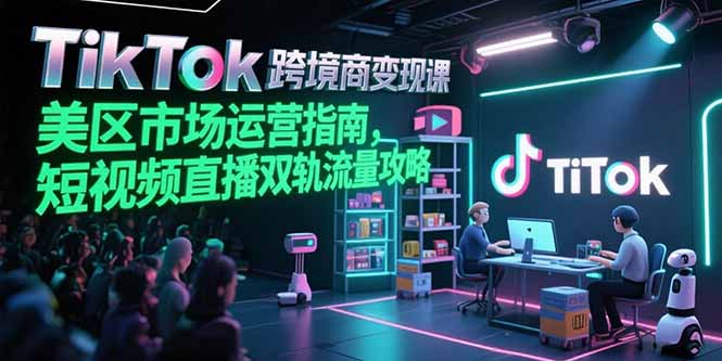 TikTok跨境电商变现课，美区市场运营指南，短视频直播双轨流量攻略-网创星球