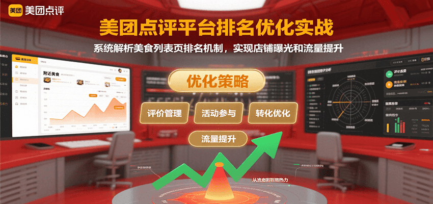 美团点评平台排名优化实战，系统解析美食列表页排名机制，实现店铺曝光和流量提升-网创星球