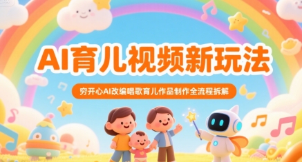 AI育儿视频新玩法，穷开心AI改编唱歌育儿作品制作全流程拆解-网创星球