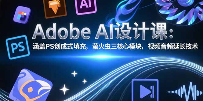 Adobe AI设计课：涵盖PS创成式填充，萤火虫三核心模块，视频音频延长技术-网创星球