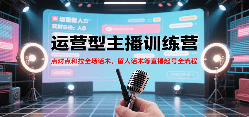 运营型主播训练营，点对点和拉全场话术，留人话术等直播起号全流程(更新7月)-网创星球