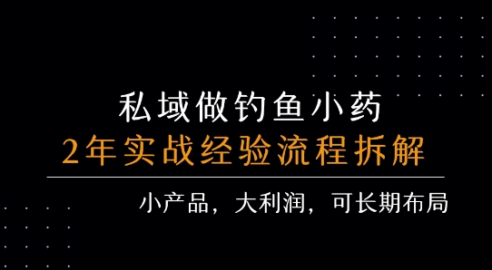 私域做钓鱼小药 每单利润3张+ 详细流程拆解-网创星球