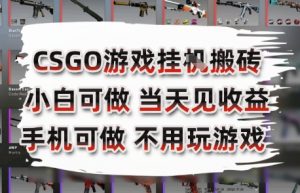 CSGO游戏挂G搬砖，小白纯手机即可操作，不用电脑打游戏，日入3张+，副业网创项目【揭秘】-网创星球