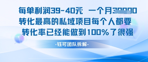 每单利润40一个月7k+转化最高的私域项目，每个人都要的产品转化率已经能做到100%-网创星球