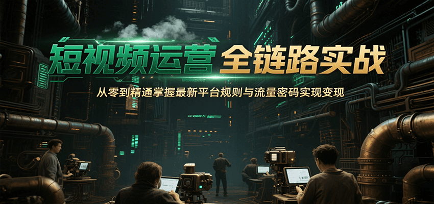 短视频运营全链路实战，从零到精通掌握最新平台规则与流量密码实现变现-网创星球